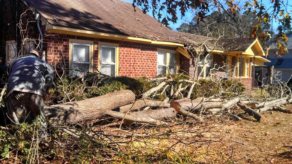 Storm-damaged oak removal — Rincon, GA